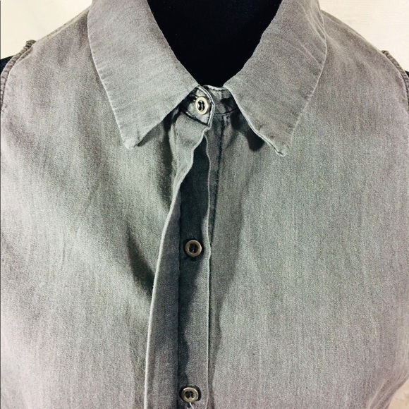 Denim Shirt-Dress Smoky Gray Size M - Picture 4 of 6